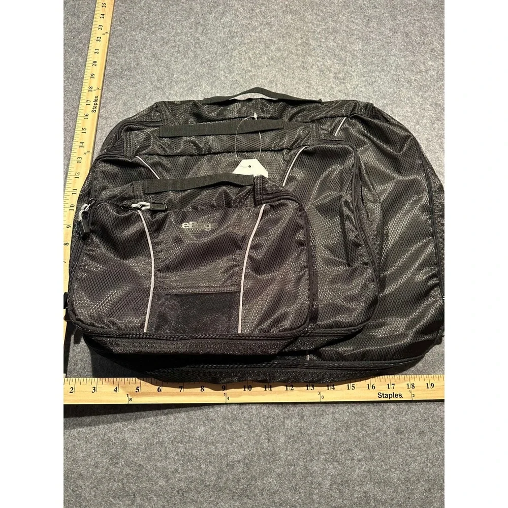 eBags Set of 3 Compression Packing Cubes Black Travel Organizer EB2063-M-BLK